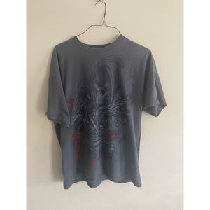 Carbon Skeleton Playing Guitar With Roses T-shirt